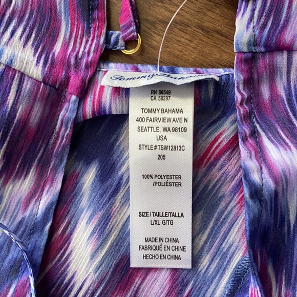 🆕 Tommy Bahama Ikat Mirage Lace Front Tunic - Picture 5 of 7